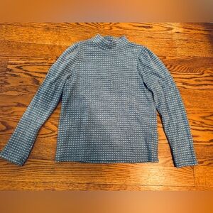 Madewell Light Blue and White Textured Top